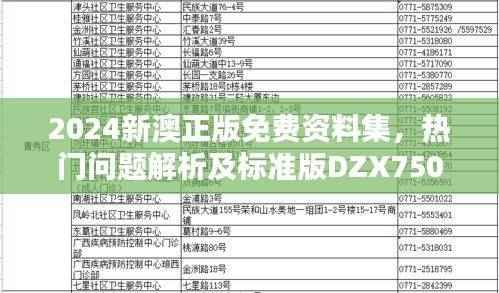 2024新澳正版免费资料集,热门问题解析及标准版DZX750.51定义