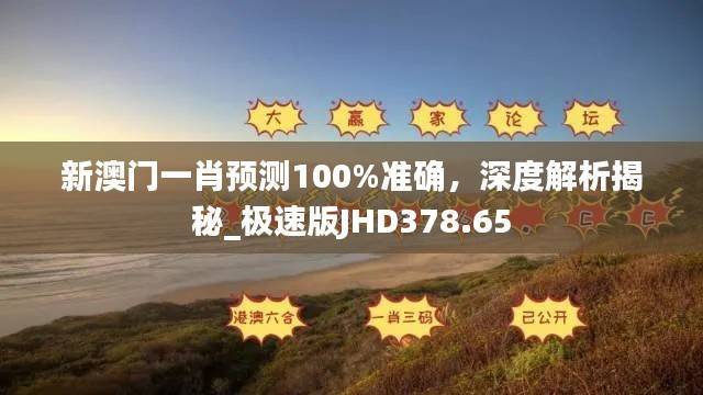 新澳门一肖预测100%准确,深度解析揭秘_极速版JHD378.65