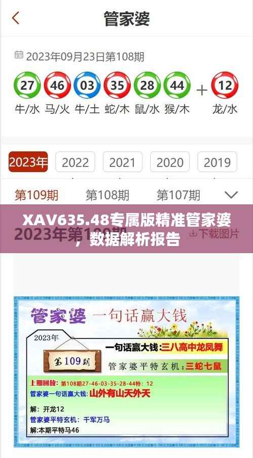 XAV635.48专属版精准管家婆,数据解析报告
