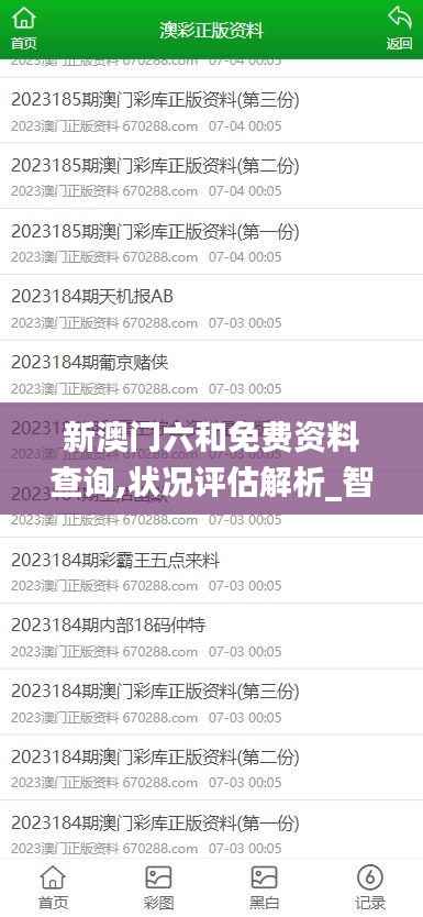新澳门六和免费资料查询,状况评估解析_智慧版AGN558.87