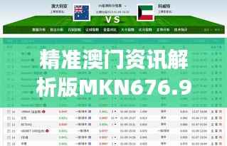 精准澳门资讯解析版MKN676.9,期期精准数据解读
