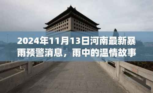 河南暴雨预警下的温情时光,暴雨中的美好故事(2024年11月13日)